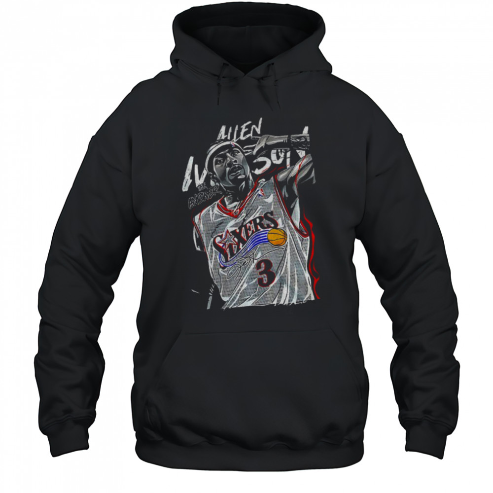 Allen Iverson 3 Philadelphia 76er the answer signature shirt Hoodie