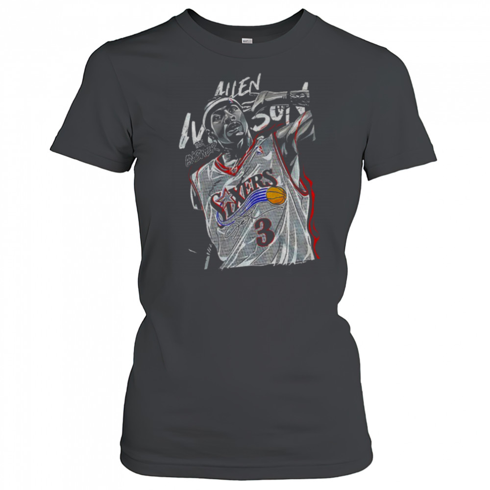 Allen Iverson 3 Philadelphia 76er the answer signature shirt Women's T-shirt