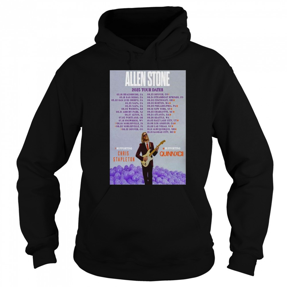 Allen Stone 2025 Tour Dates with Chris Stapleton, Quinn Xcii t-shirt Sweatshirt