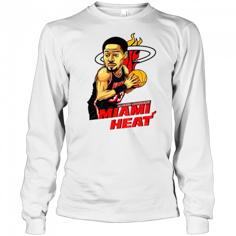 Alonzo Mourning Miami Heat NBA Basketball cartoon shirt Long Sleeved