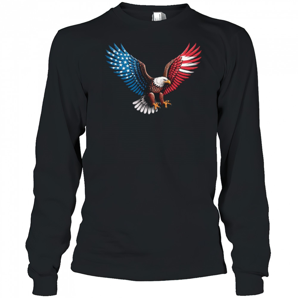American Flag Bald Eagle Patriotic Eagle 4th Of July USA shirt Long Sleeved