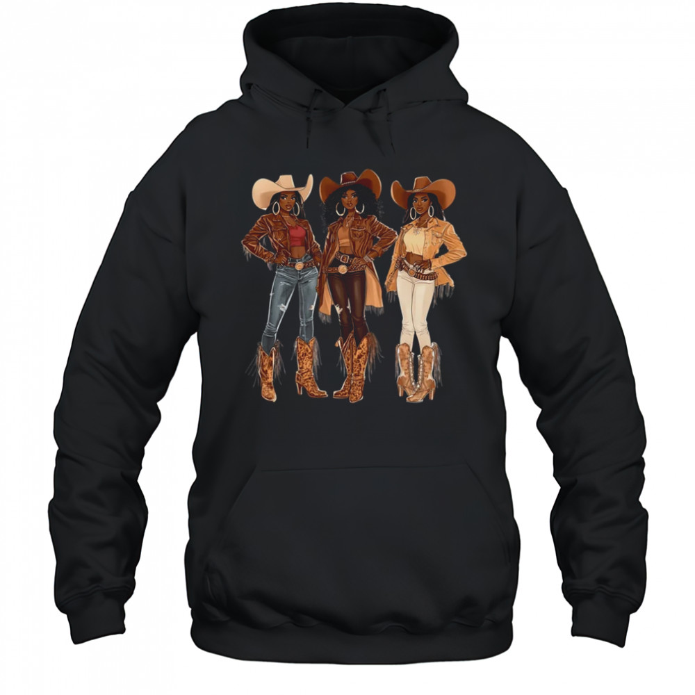 Black African American Cowgirl Western Country Texas Rodeo shirt Hoodie