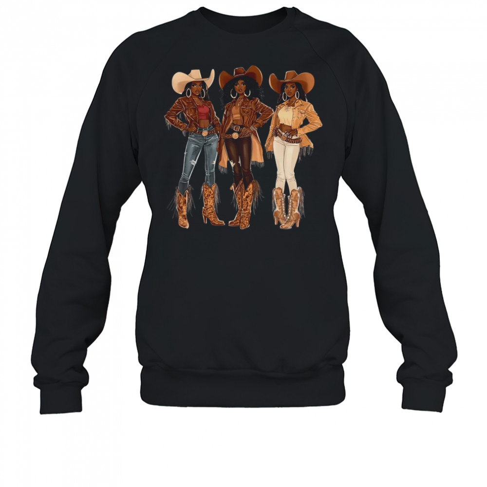Black African American Cowgirl Western Country Texas Rodeo shirt Sweatshirt