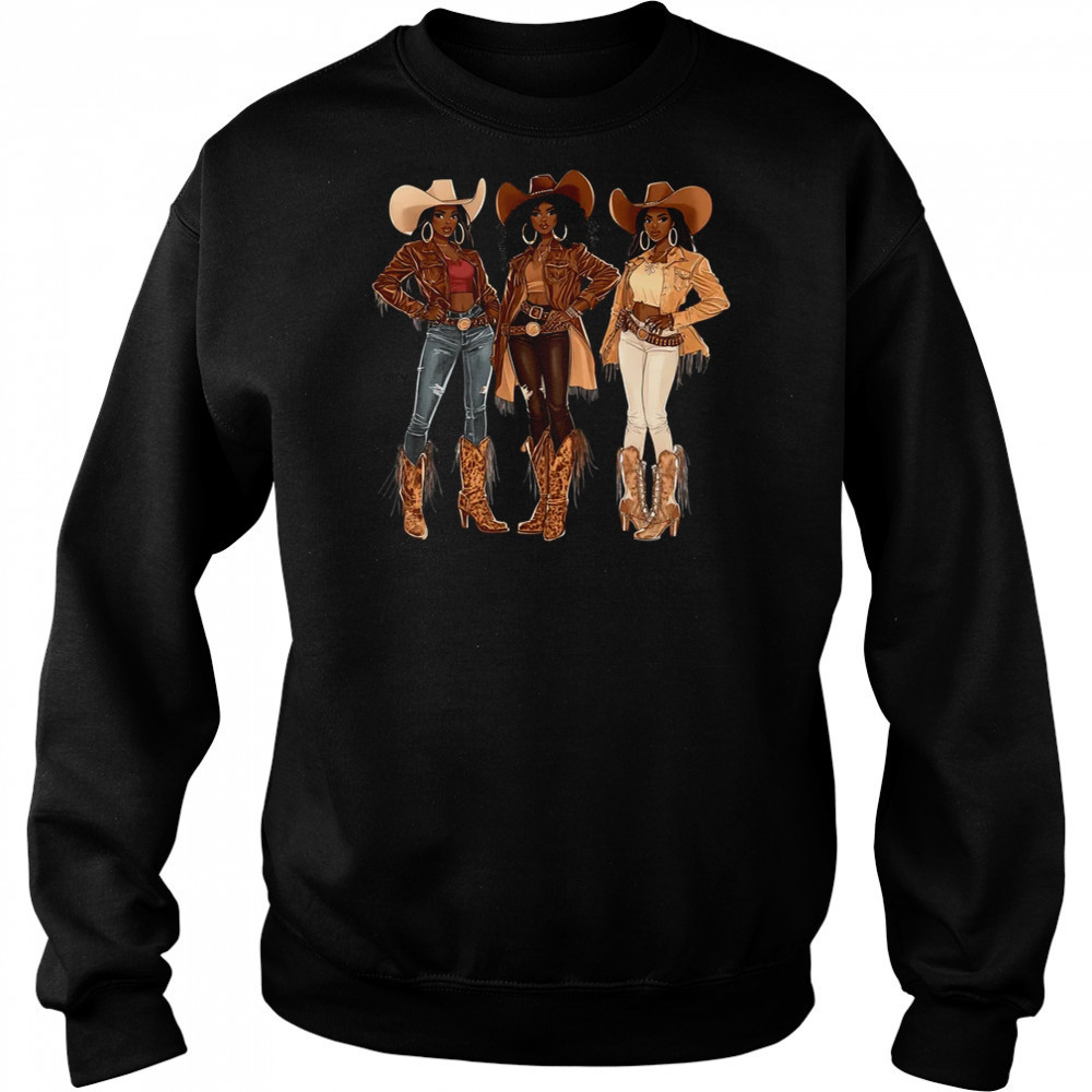 Black African American Cowgirl Western Country Texas Rodeo shirt Hoodie