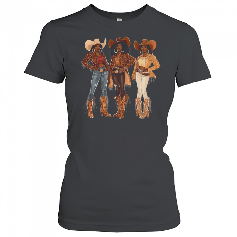 Black African American Cowgirl Western Country Texas Rodeo shirt Women's T-shirt