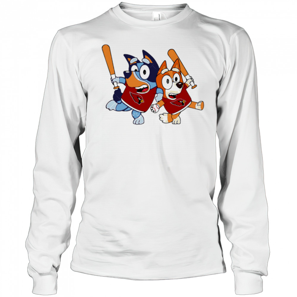 Bluey Arizona Cardinals Bluey Family Baseball shirt Long Sleeved