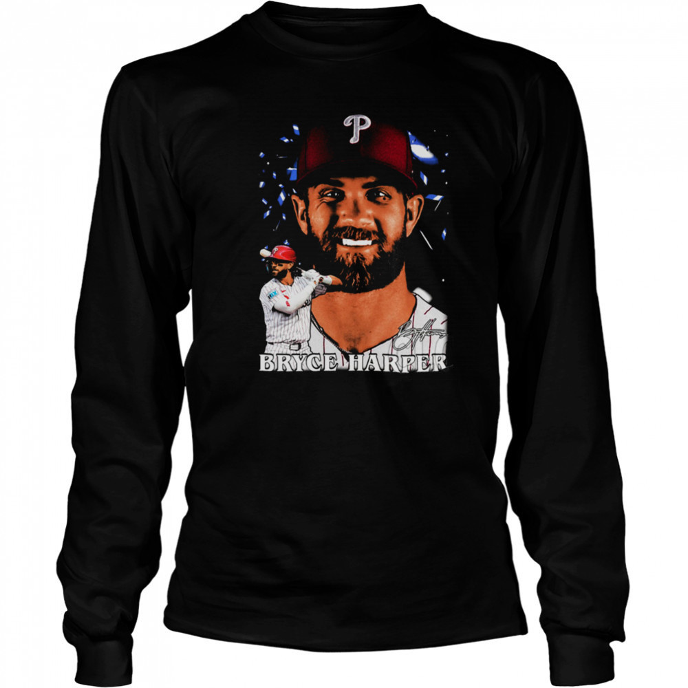 Bryce Harper Philadelphia Phillies Baseball T Shirt Long Sleeved