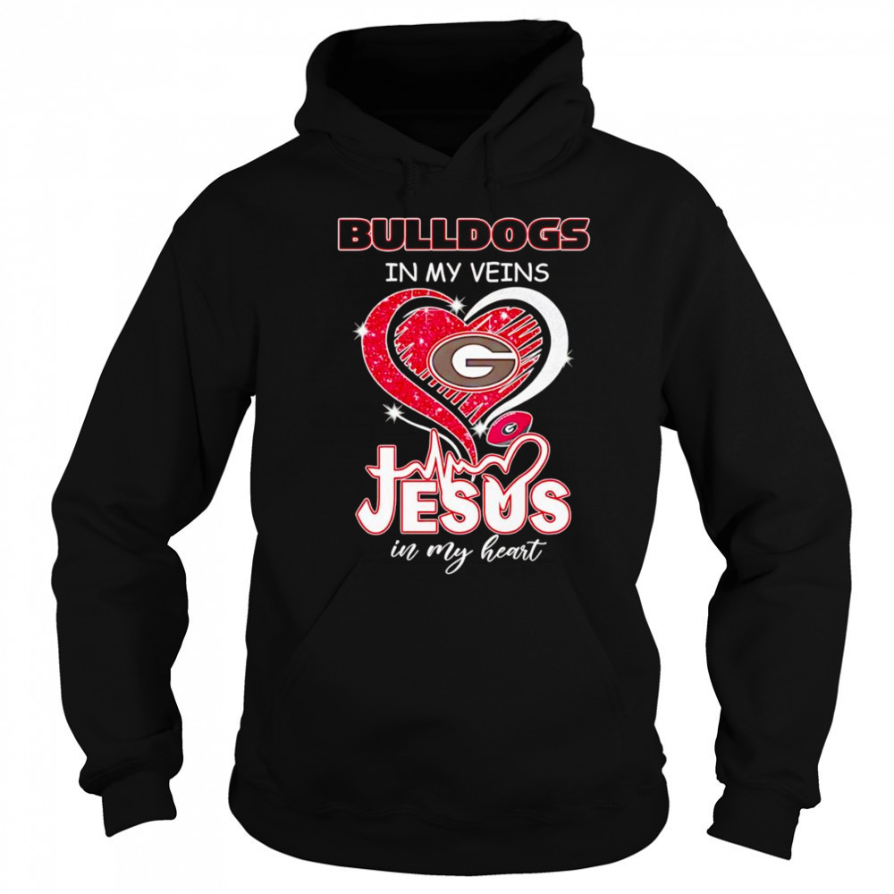 Bulldogs in my veins Jesus in my heart diamond shirt Sweatshirt