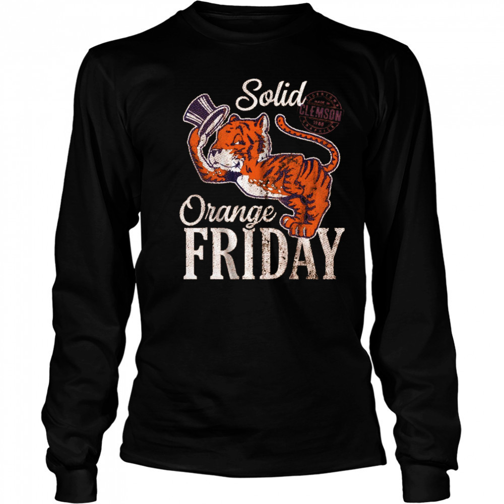 Clemson Tigers Solid Orange Friday Tigertown Graphics Made In 1988 t-shirt Long Sleeved