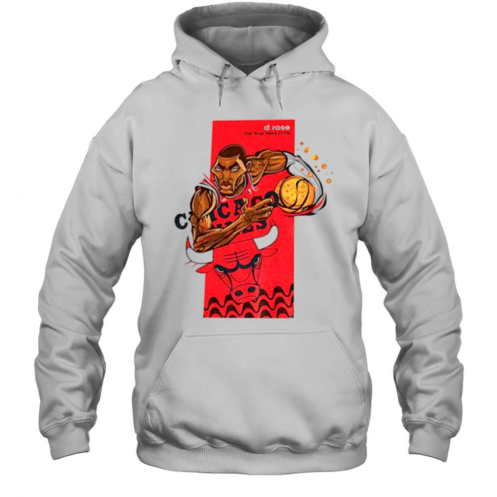 Derrick Rose Chicago Bulls NBA Basketball cartoon the MVP rises in rio shirt Hoodie