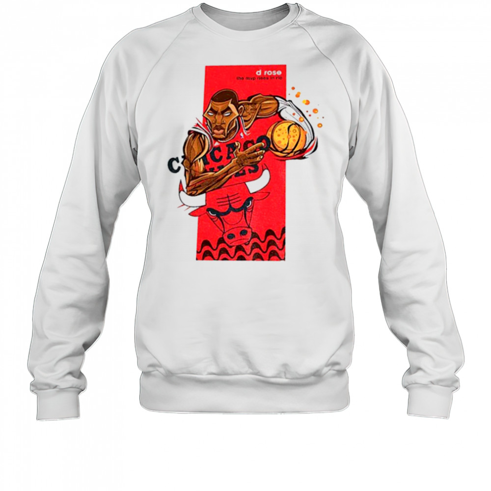 Derrick Rose Chicago Bulls NBA Basketball cartoon the MVP rises in rio shirt Sweatshirt