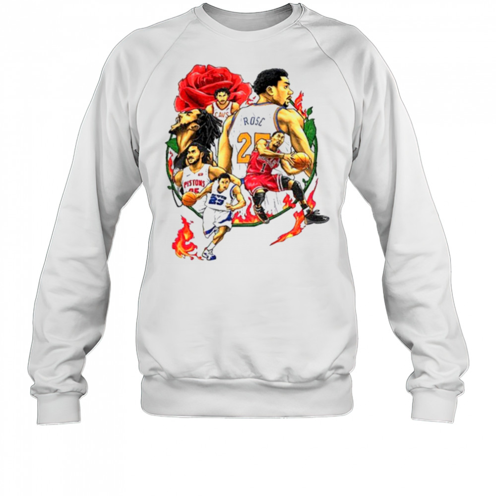 Derrick Rose player basketball rose and fire shirt Sweatshirt