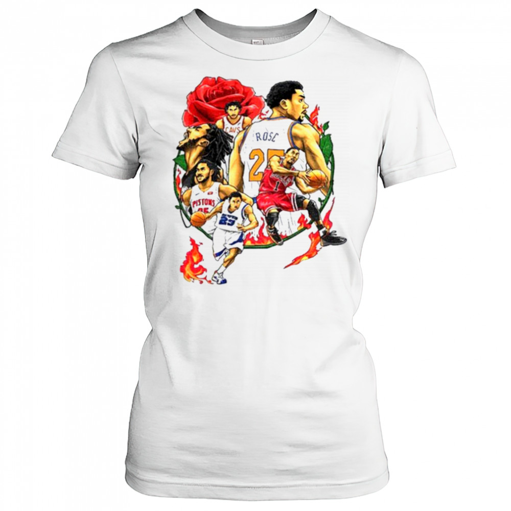 Derrick Rose player basketball rose and fire shirt Women's T-shirt