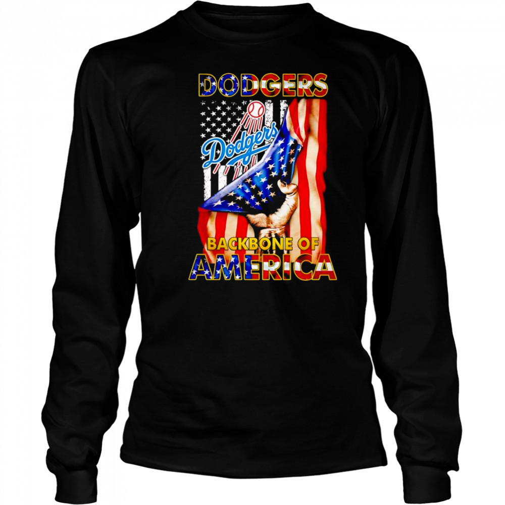 Dodgers backbone of America shirt Long Sleeved