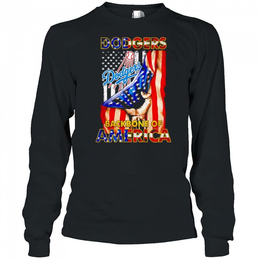 Dodgers backbone of America shirt Long Sleeved