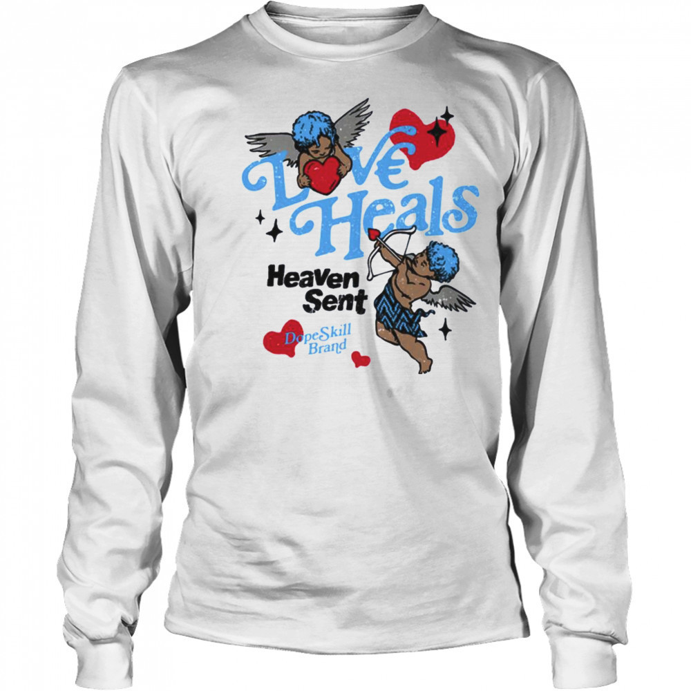 DopeSkill Love Heals Graphic T Shirt Long Sleeved