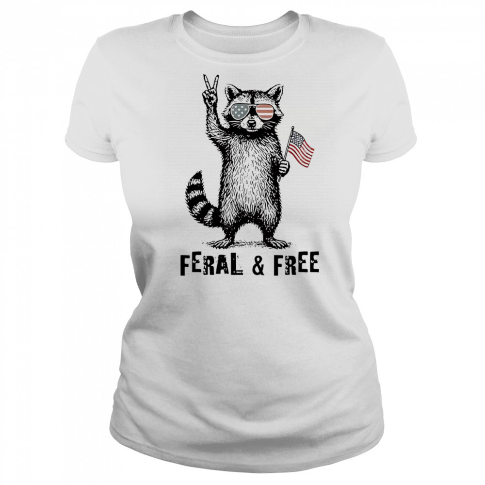 Feral and free Raccoon American shirt Women's T-shirt