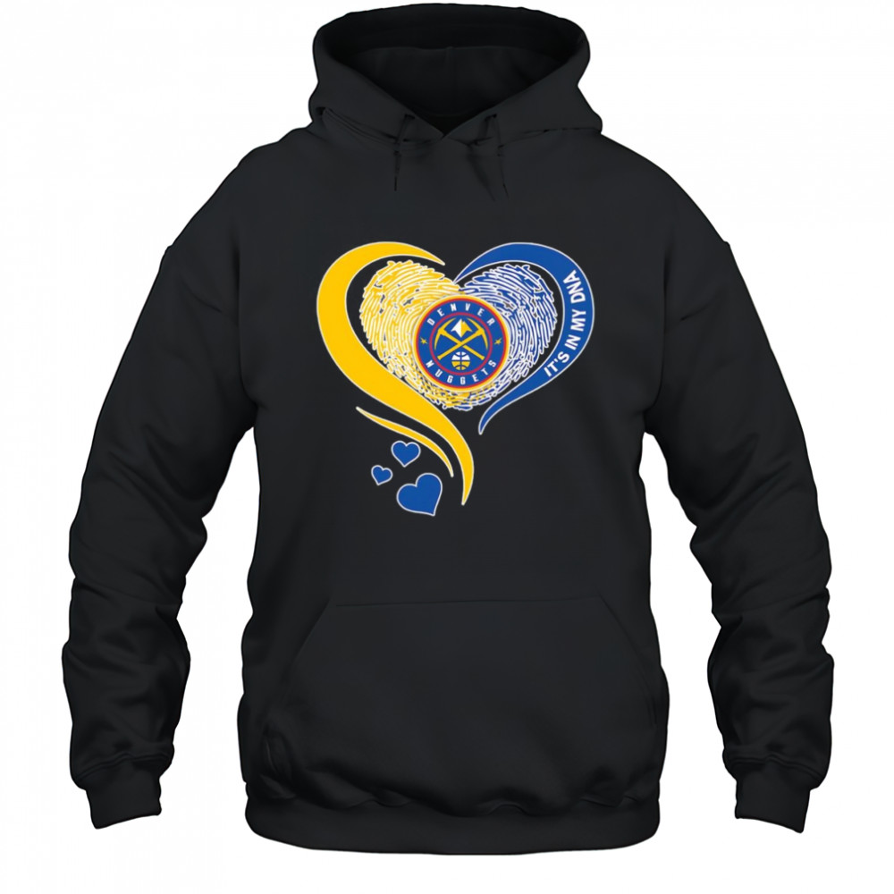 Fingerprint heart it’s in my DNA Denver Nuggets shirt Hoodie