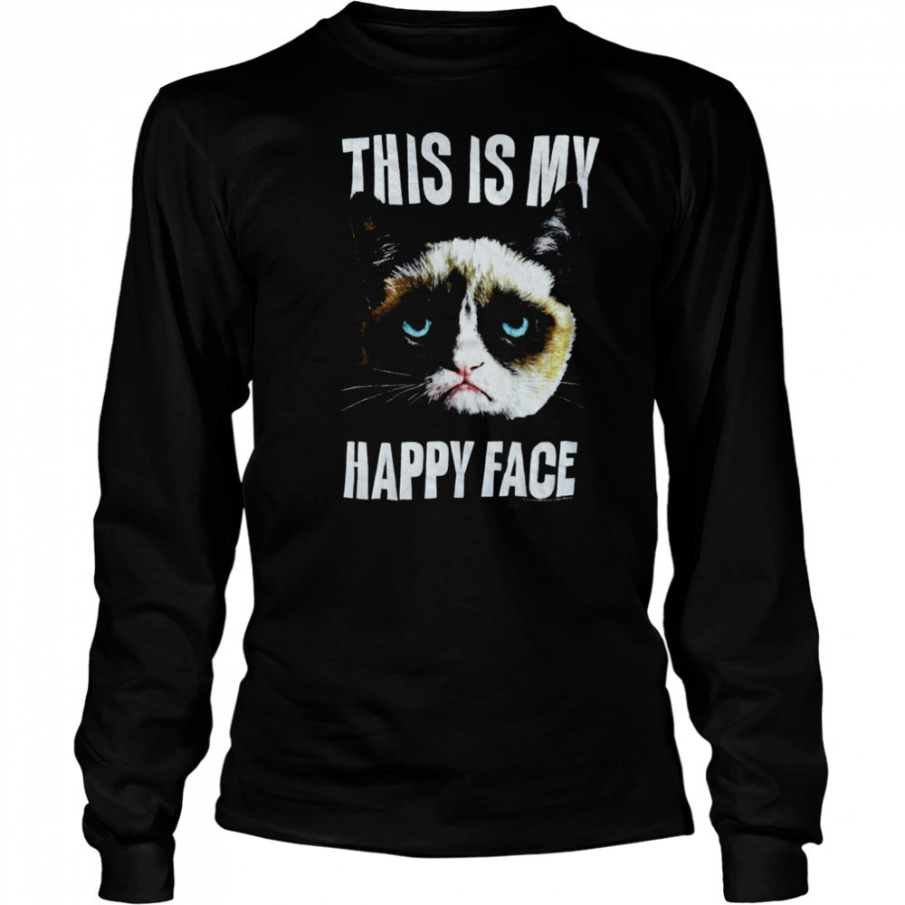 Grumpy Cat This is My Happy Face T Shirt Long Sleeved