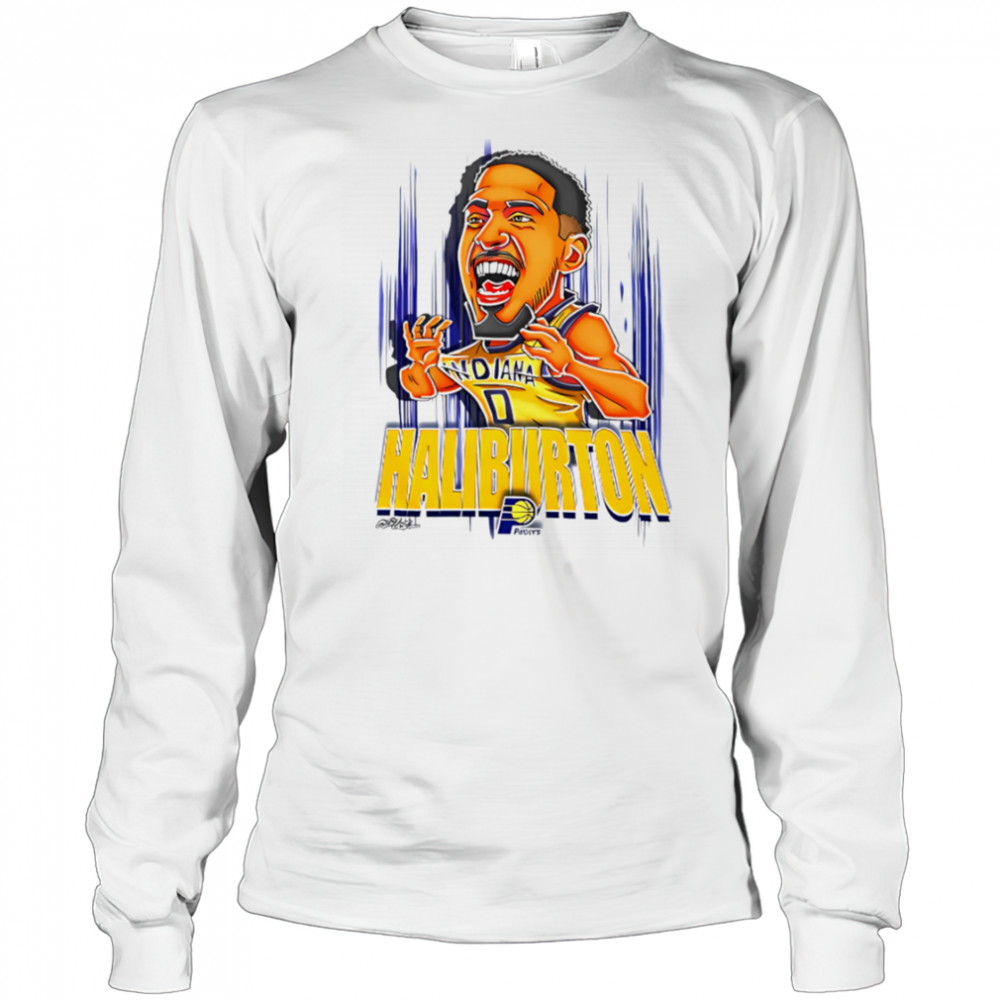 Haliburton Nba Pacers Basketball funny cartoon shirt Long Sleeved