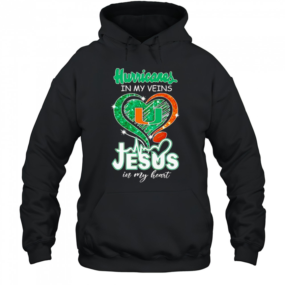 Hurricanes in my veins Jesus in my heart diamond shirt Hoodie