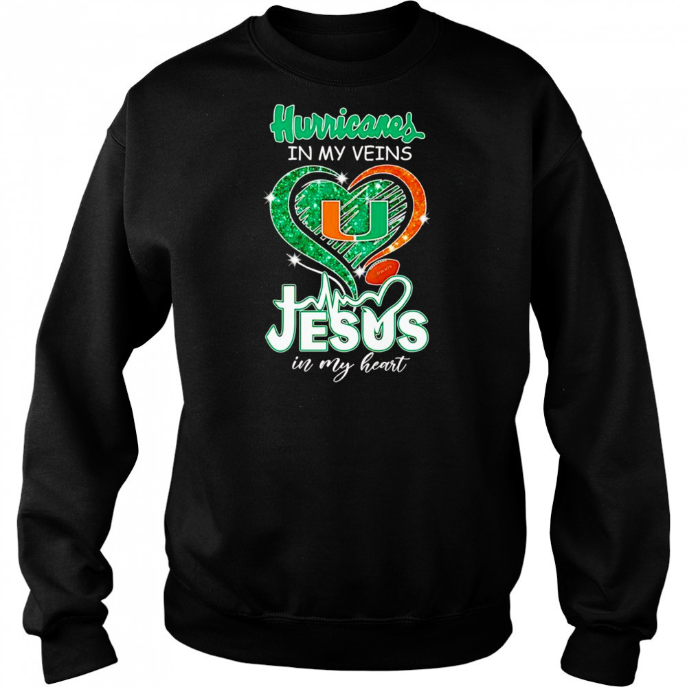 Hurricanes in my veins Jesus in my heart diamond shirt Hoodie
