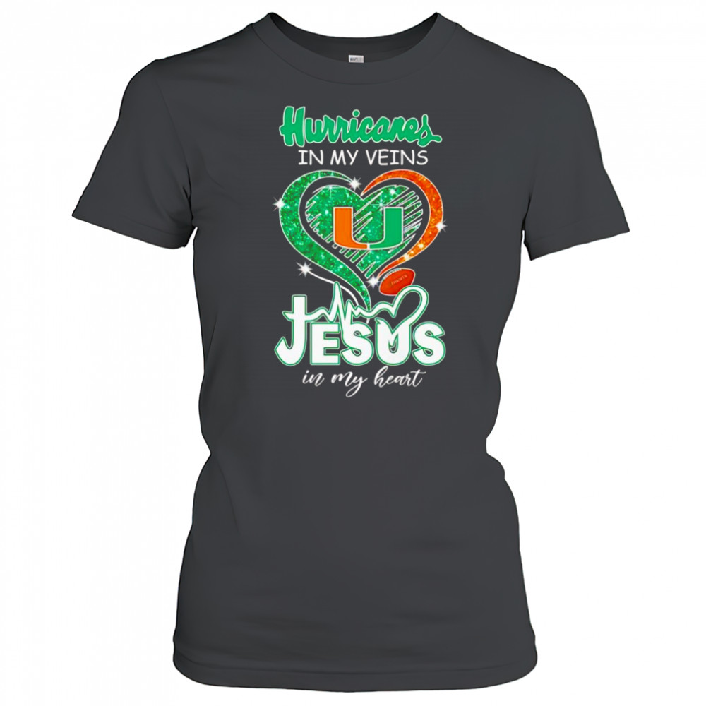 Hurricanes in my veins Jesus in my heart diamond shirt Women's T-shirt