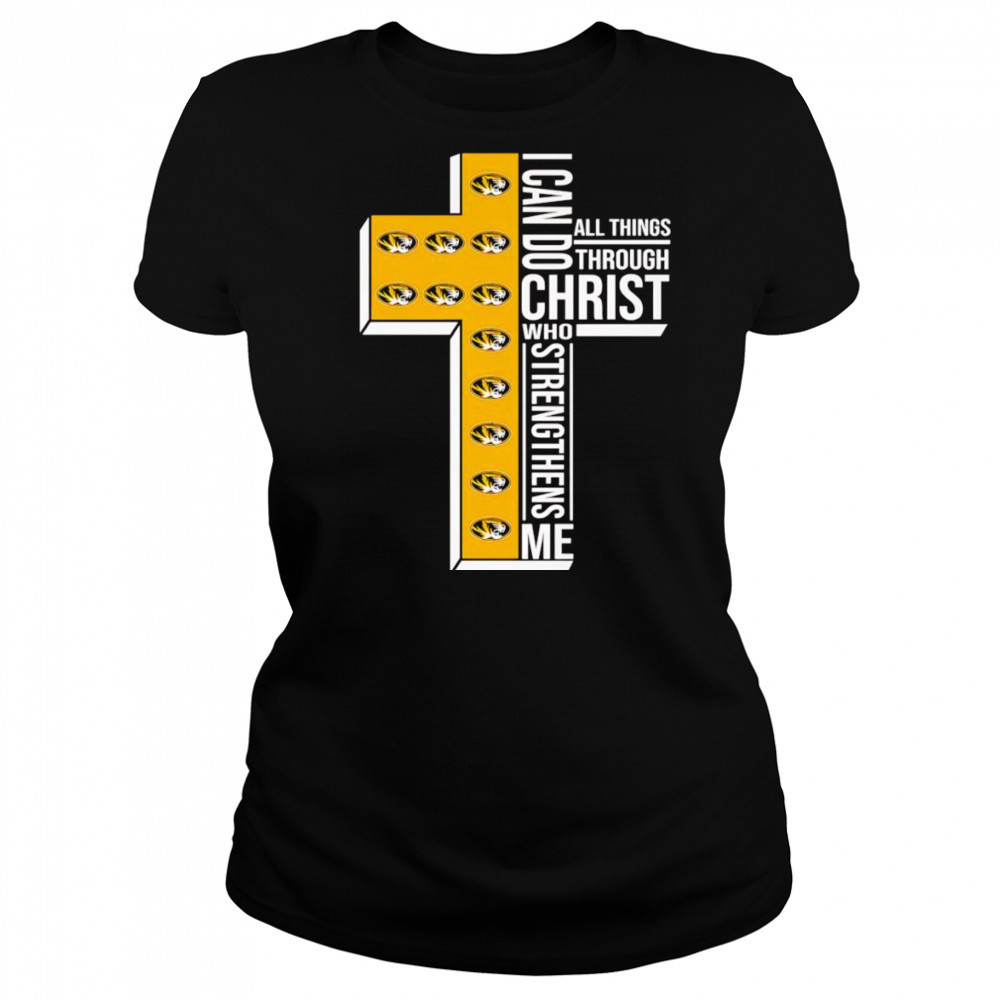 I can do all things through Christ who strengthens me Mizzou Tigers logo shirt Women's T-shirt