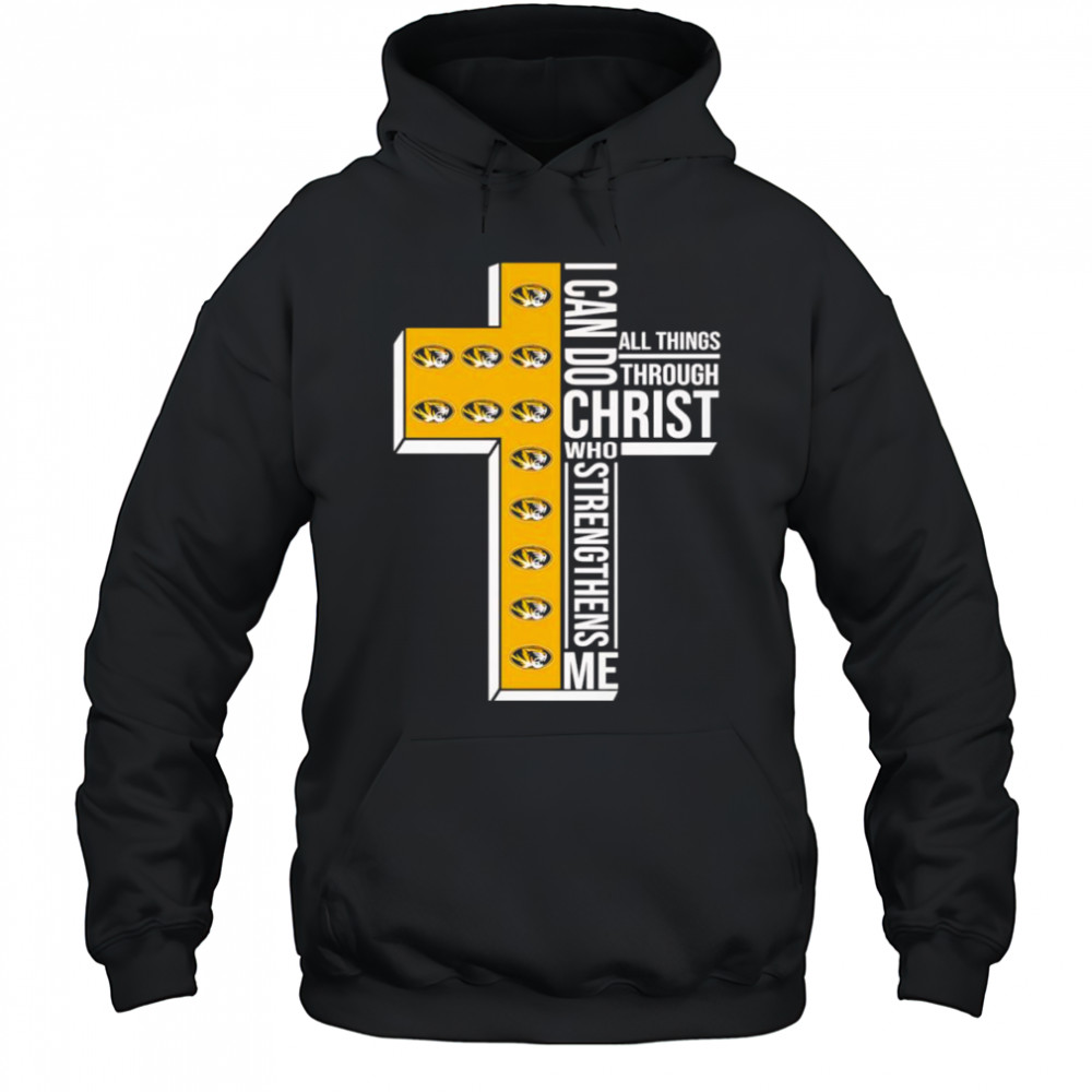 I can do all things through Christ who strengthens me Mizzou Tigers logo shirt Hoodie