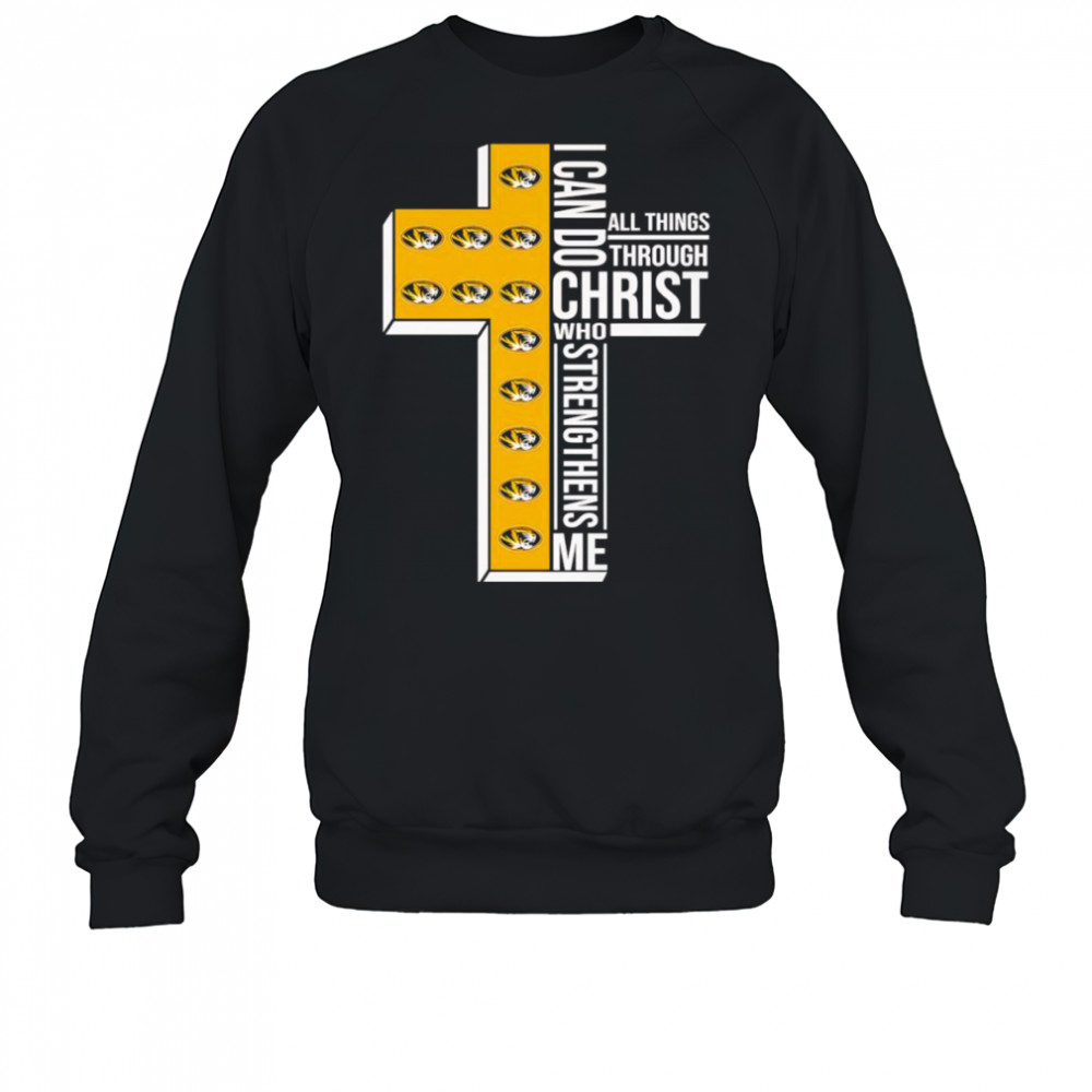 I can do all things through Christ who strengthens me Mizzou Tigers logo shirt Sweatshirt
