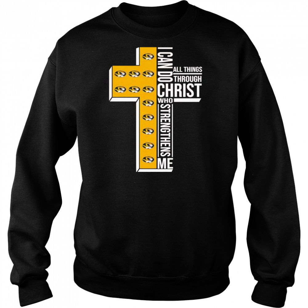 I can do all things through Christ who strengthens me Mizzou Tigers logo shirt Hoodie