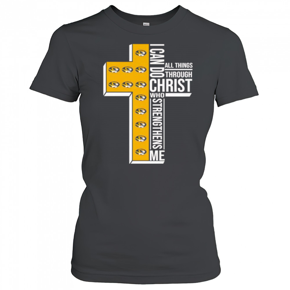 I can do all things through Christ who strengthens me Mizzou Tigers logo shirt Women's T-shirt