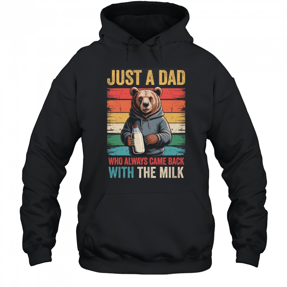 Just A Dad Who Always Came Back With The Milk Fathers Day Bear shirt Hoodie