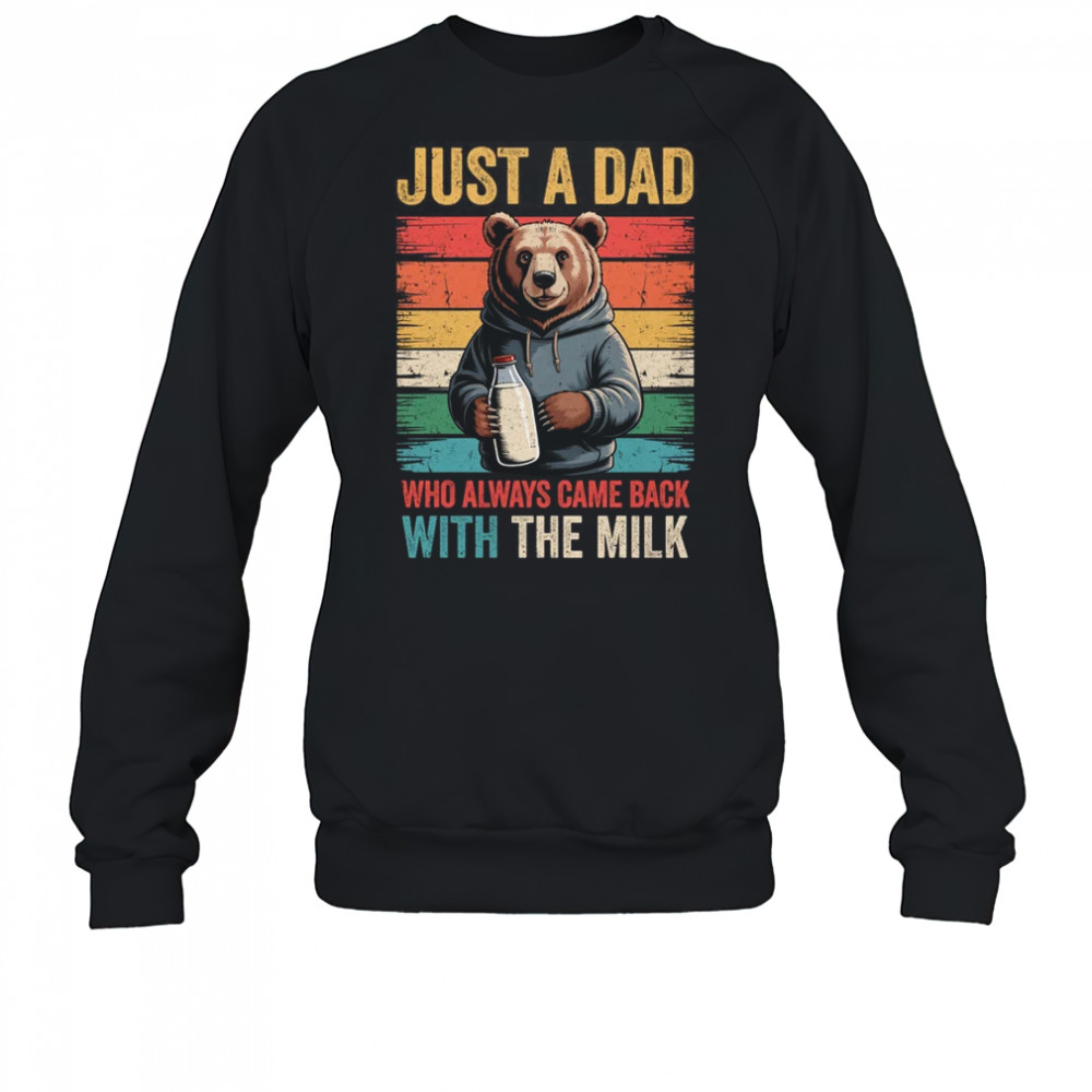 Just A Dad Who Always Came Back With The Milk Fathers Day Bear shirt Sweatshirt