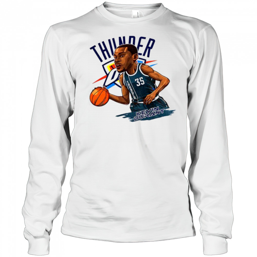 Kevin Durant 35 Oklahoma City Thunder NBA Basketball cartoon shirt Long Sleeved