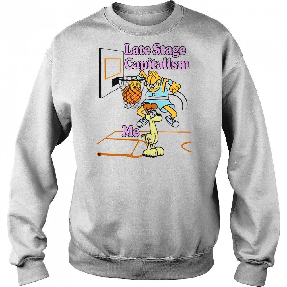 Last Stage Capitalism Garfield Vs Odie Basketball T-Shirt Hoodie