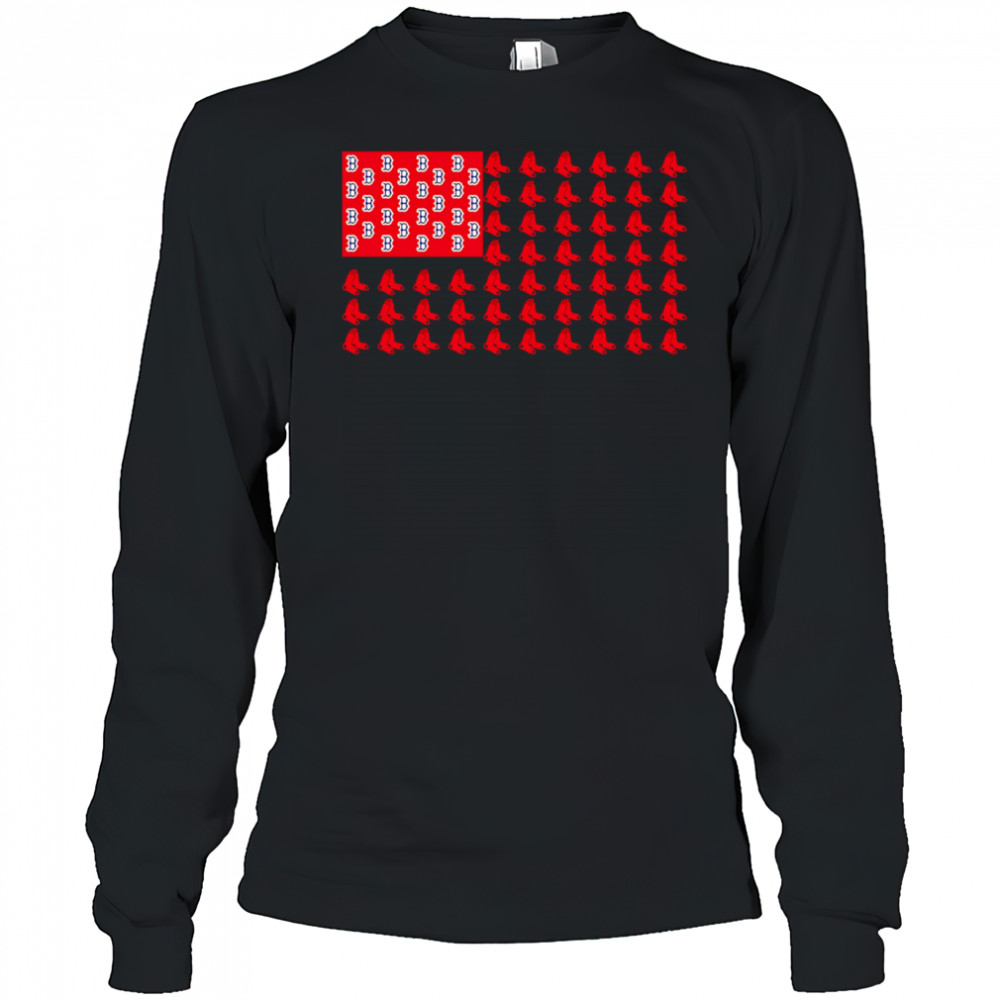 Logo Boston Red Sox American Flag shirt Long Sleeved