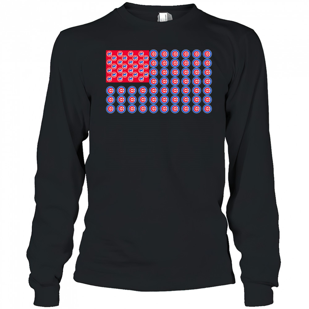 Logo Chicago Cubs American Flag shirt Long Sleeved
