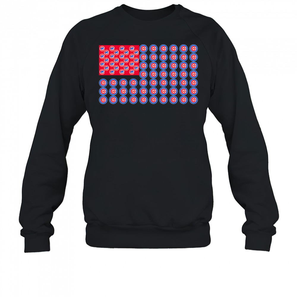 Logo Chicago Cubs American Flag shirt Sweatshirt