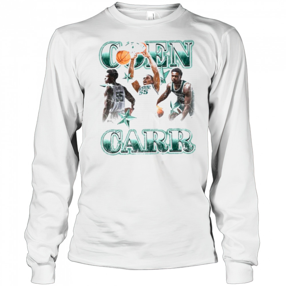 Michigan State Spartans CON CARR 55 STATE Basketball T Shirt Long Sleeved