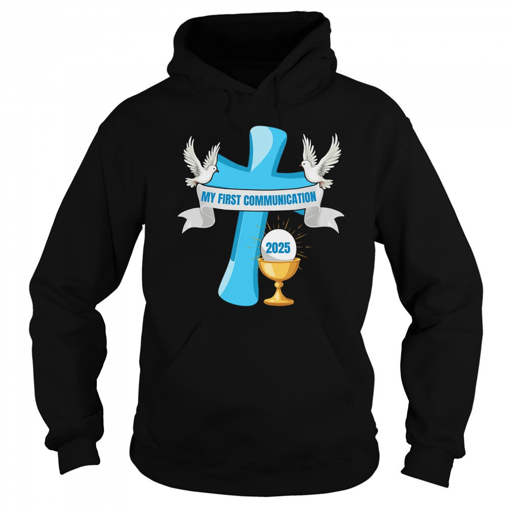 My First Communion 2025 Cross Chalice Eucharist Grandson Boy shirt Sweatshirt