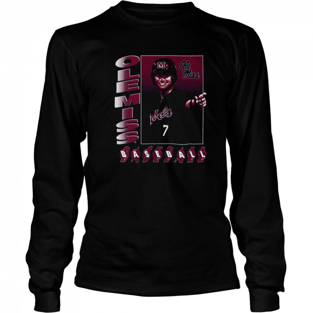 Ole Miss Rebels Baseball NIL T Shirt Long Sleeved