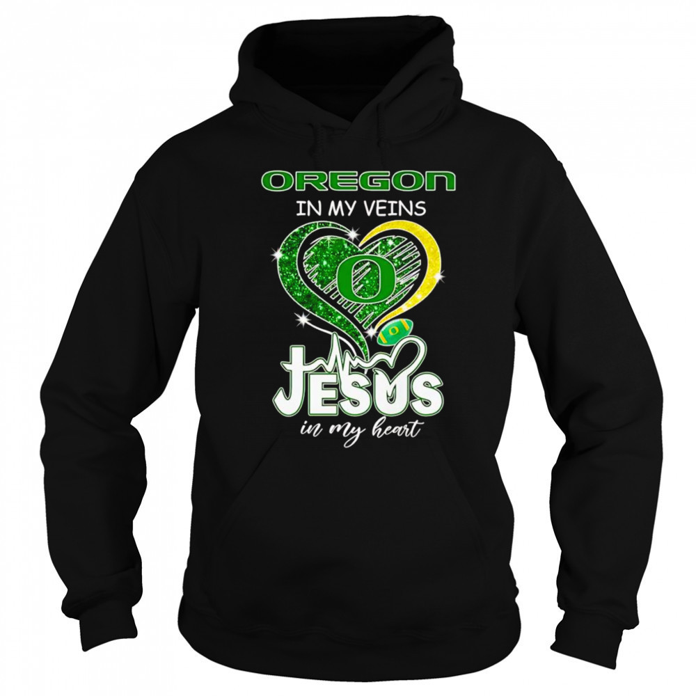 Oregon in my veins Jesus in my heart diamond shirt Sweatshirt