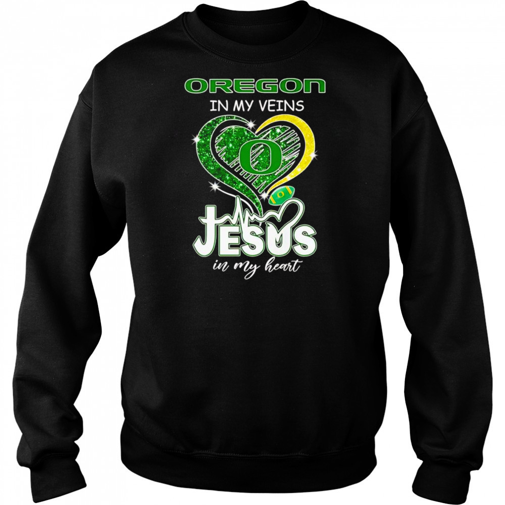 Oregon in my veins Jesus in my heart diamond shirt Hoodie