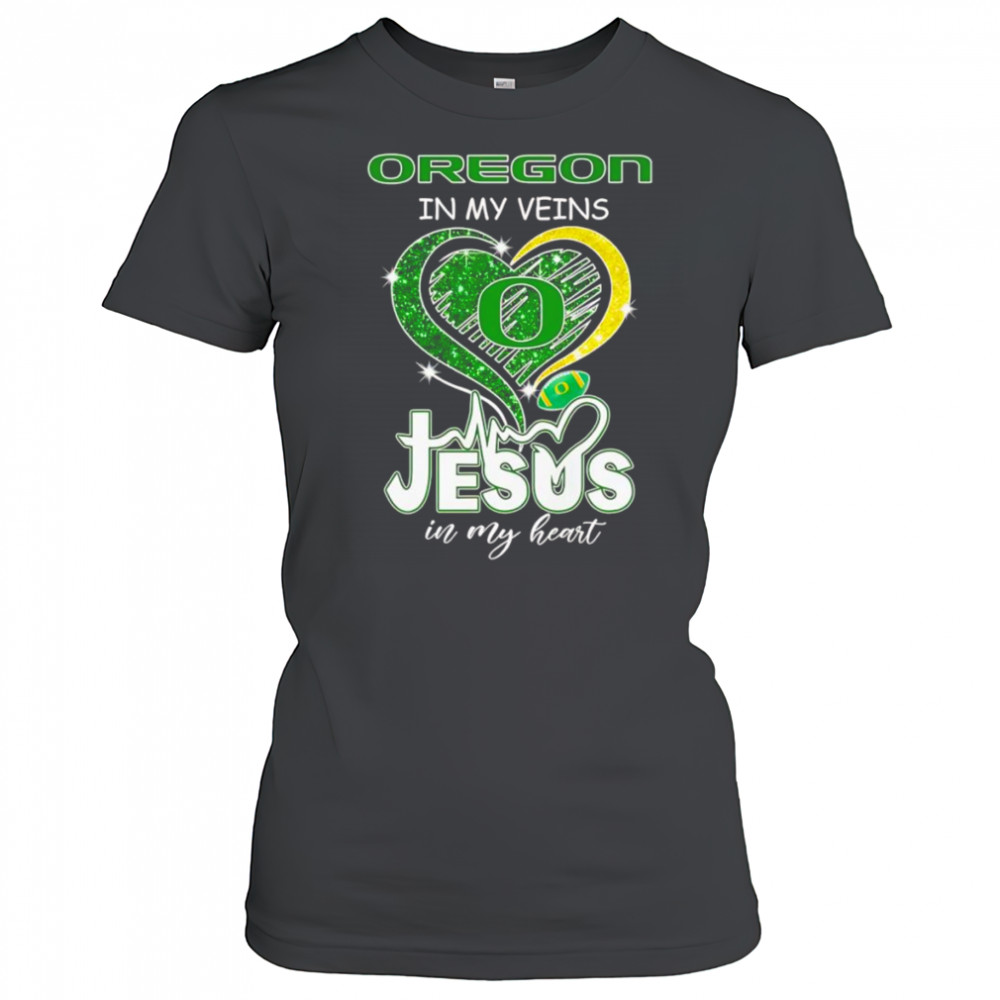 Oregon in my veins Jesus in my heart diamond shirt Women's T-shirt