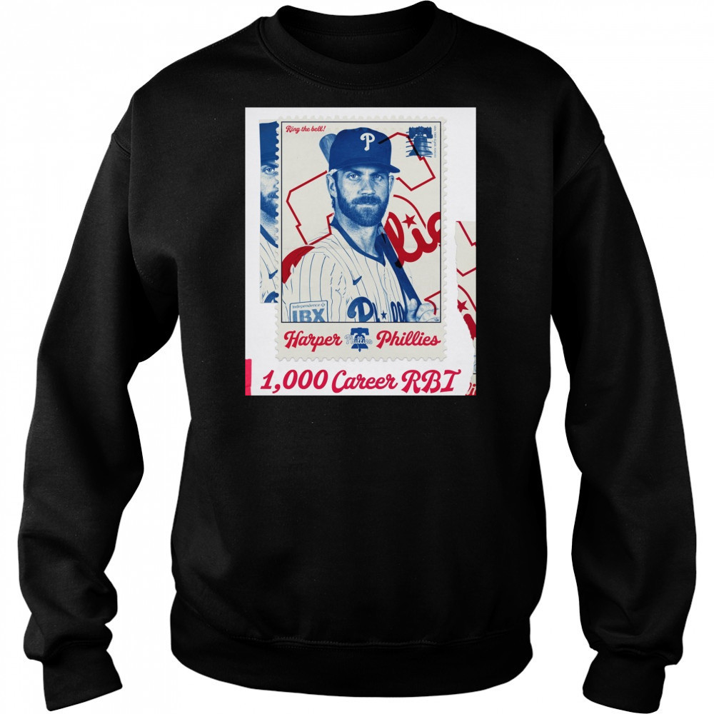 Philadelphia Phillies Bryce Harper Career RBI No. 1,000 Ring The Bell Poster t-shirt Hoodie