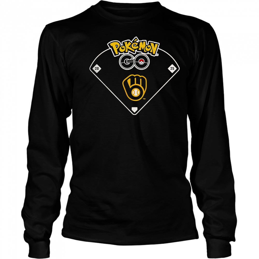 Pokemon Go MLB Milwaukee Brewers T-Shirt Long Sleeved