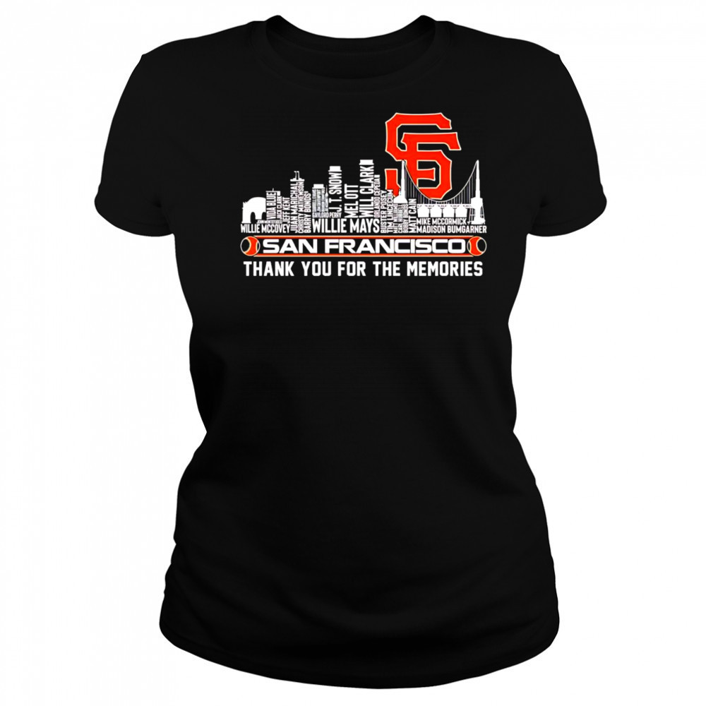 Skyline name San Francisco Giants thank you for the memories shirt Women's T-shirt