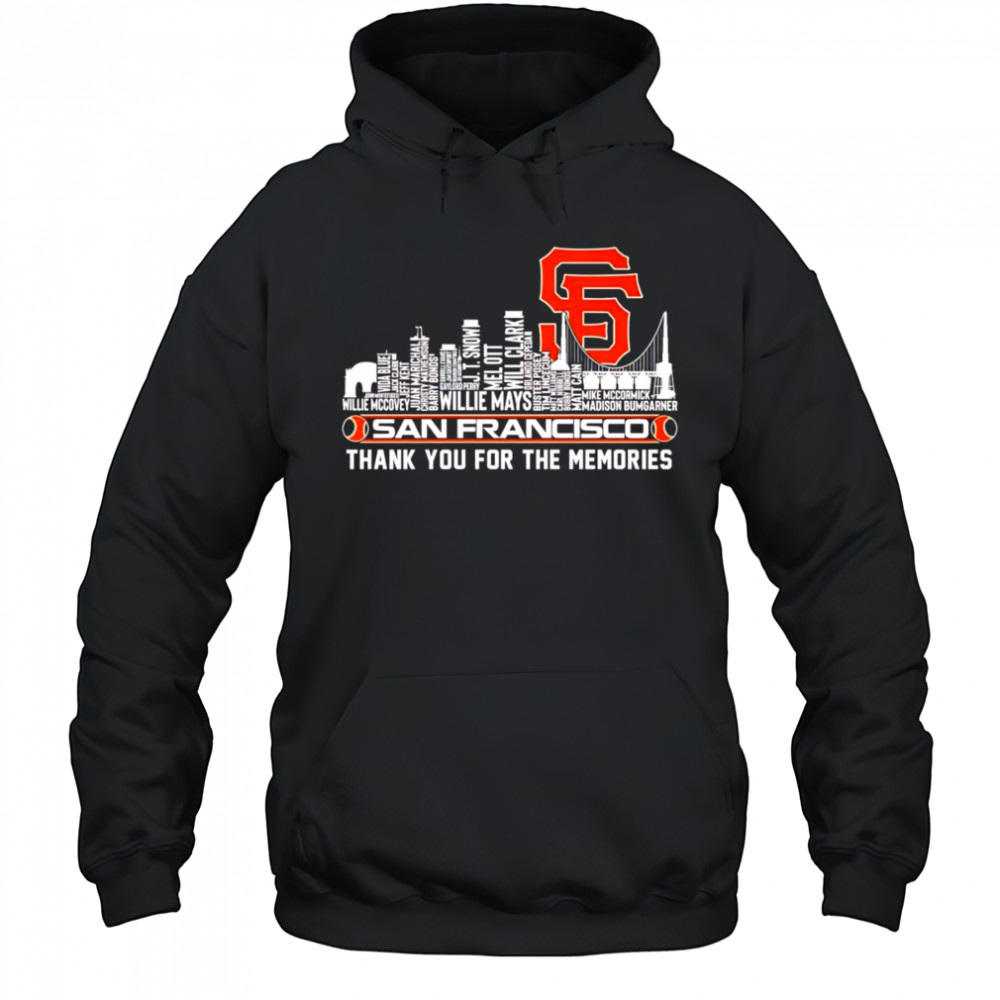 Skyline name San Francisco Giants thank you for the memories shirt Hoodie