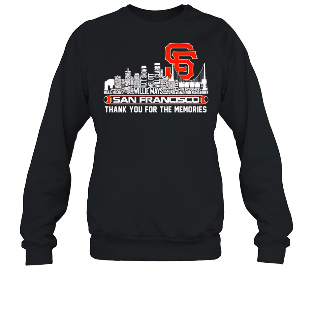 Skyline name San Francisco Giants thank you for the memories shirt Sweatshirt